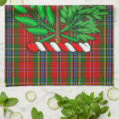 Clan MacLean Tartan en BattleAxe Crest Theedoek (Gevouwen)