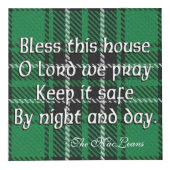 Clan MacLean Tartan House Blessing Kubus (Voorkant)