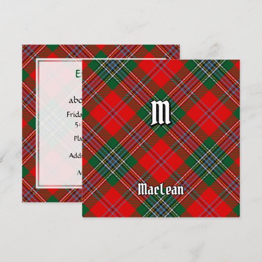 Clan MacLean Tartan Kaart (Voorkant / Achterkant)