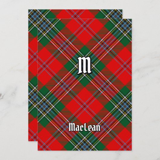 Clan MacLean Tartan Kaart (Voorkant / Achterkant)