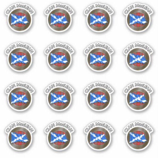 Clan MacLean Tartan Knoop & Vlag Sticker (Voorkant)