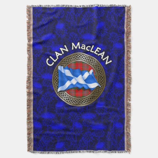 Clan MacLean Tartan Knot & Flag Deken (Voorkant Verticaal)