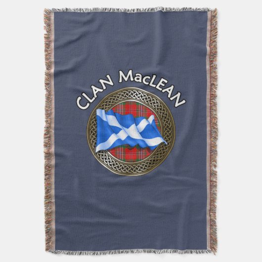 Clan MacLean Tartan Knot & Flag Deken (Voorkant Verticaal)