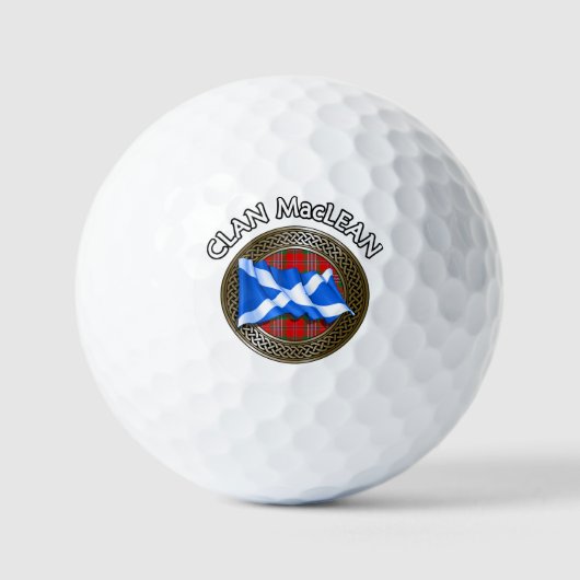 Clan MacLean Tartan Knot & Flag Golfballen (Voorkant)