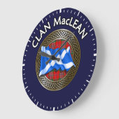 Clan MacLean Tartan Knot & Flag Grote Klok (Hoek)