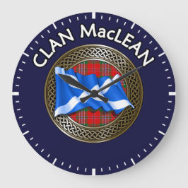 Clan MacLean Tartan Knot & Flag Grote Klok