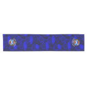 Clan MacLean Tartan Knot & Flag Korte Tafelloper (Horizontaal)