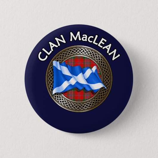 Clan MacLean Tartan Knot & Flag Ronde Button 5,7 Cm (Voorkant)