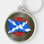 Clan MacLean Tartan Knot & Flag Sleutelhanger (Voorkant)