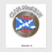 Clan MacLean Tartan Knot & Flag Sticker (Vel)