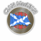 Clan MacLean Tartan Knot & Flag Sticker (Voorkant)