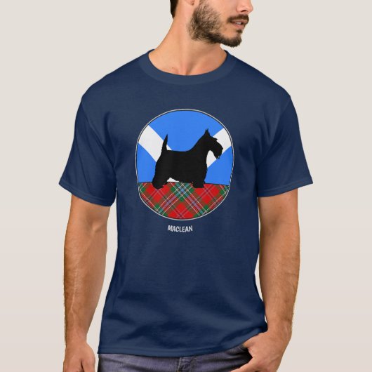 Clan MacLean Tartan & Scottie T-Shirt (Voorkant)