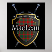 Clan MacLean Tartan Scottish Shield & Swords Poster (Voorkant)