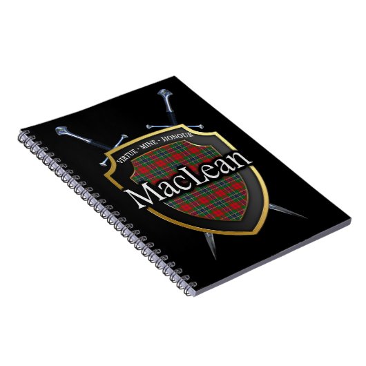 Clan MacLean Tartan Shield & Swords Notitieboek (Rechterzijde)