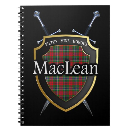 Clan MacLean Tartan Shield & Swords Notitieboek (Voorkant)