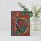 Clan MacLean Tartan Sword & Shield Briefkaart (Staand voorkant)