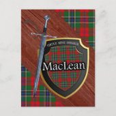 Clan MacLean Tartan Sword & Shield Briefkaart (Voorkant)