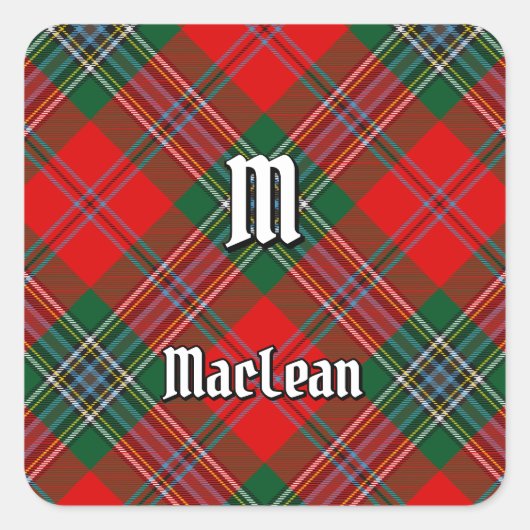 Clan MacLean Tartan Vierkante Sticker (Voorkant)