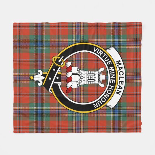 Clan MacLean van Duart Ancient Tartan Pset Fleece Deken (Voorkant (Horizontaal))