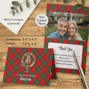Clan MacLean wapenschild boven tartan