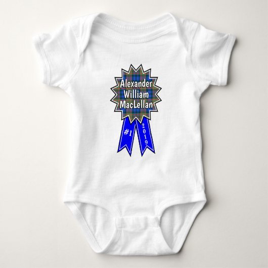 Clan MacLellan #1 Award Blauwe Lint Romper (Voorkant)