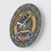 Clan MacLellan Crest op oude tartan Grote Klok (Hoek)