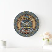Clan MacLellan Crest op oude tartan Grote Klok (Huis)