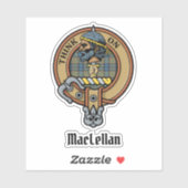 Clan MacLellan Crest op oude tartan Sticker (Vel)