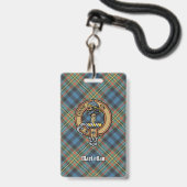 Clan MacLellan Crest over Oude Tartan Badge (Voorzijde met lanyard)