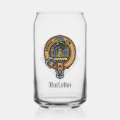 Clan MacLellan Crest over Oude Tartan Blikvorm Glas (Voorkant)