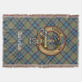Clan MacLellan Crest over Oude Tartan Deken (Voorkant)