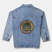 Clan MacLellan Crest over Oude Tartan Denim Jacket (Achterkant)