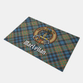 Clan MacLellan Crest over Oude Tartan Deurmat (Schuin)