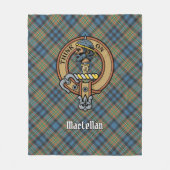 Clan MacLellan Crest over Oude Tartan Fleece Deken (Voorkant)