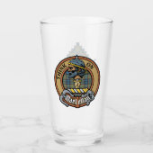 Clan MacLellan Crest over Oude Tartan Glas (Voorkant)