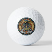 Clan MacLellan Crest over Oude Tartan Golfballen (Voorkant)