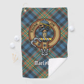 Clan MacLellan Crest over Oude Tartan Golfhanddoek (Insitu)