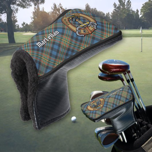 Clan MacLellan Crest over Oude Tartan Golfheadcover