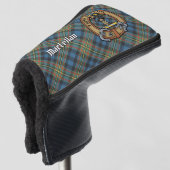 Clan MacLellan Crest over Oude Tartan Golfheadcover (3/4 voorkant)