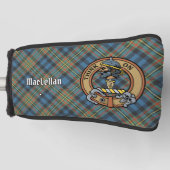 Clan MacLellan Crest over Oude Tartan Golfheadcover (Voorkant)