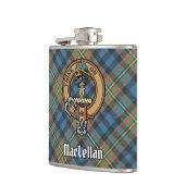 Clan MacLellan Crest over Oude Tartan Heupfles (Links)