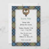 Clan MacLellan Crest over Oude Tartan Kaart (Voorkant)