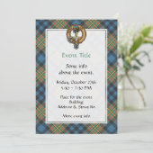 Clan MacLellan Crest over Oude Tartan Kaart (Staand voorkant)