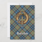 Clan MacLellan Crest over Oude Tartan Kaart (Achterkant)