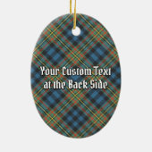 Clan MacLellan Crest over Oude Tartan Keramisch Ornament (Achterkant)