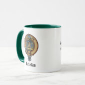 Clan MacLellan Crest over Oude Tartan Mok (Voorkant links)