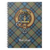 Clan MacLellan Crest over Oude Tartan Notitieboek (Voorkant)