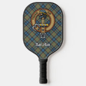 Clan MacLellan Crest over Oude Tartan Pickleball Paddle (Voorkant)