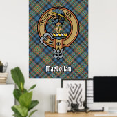 Clan MacLellan Crest over Oude Tartan Poster (Thuiskantoor)