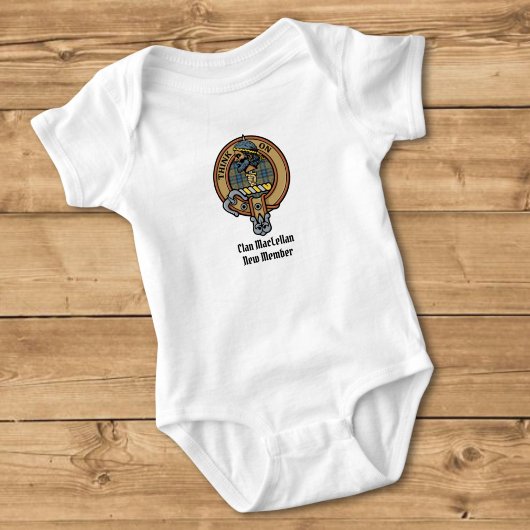 Clan MacLellan Crest over Oude Tartan Romper